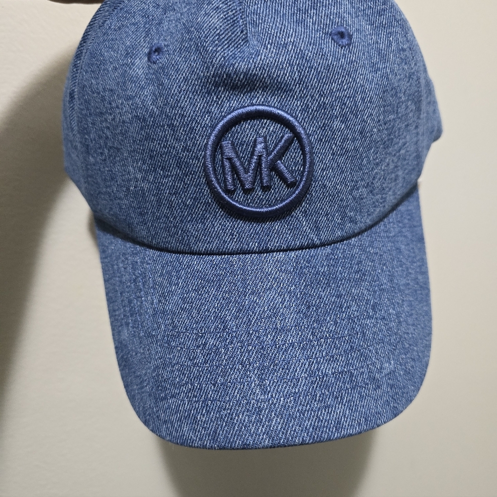 Michael Kors Denim MK Logo Baseball Cap in Blue - Picture 7 of 7